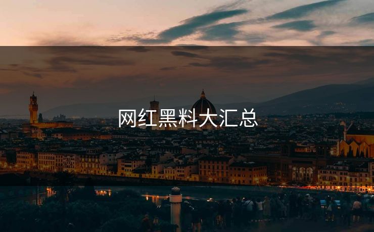 网红黑料大汇总