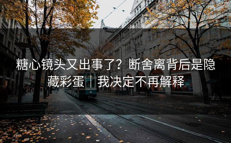 糖心镜头又出事了？断舍离背后是隐藏彩蛋｜我决定不再解释