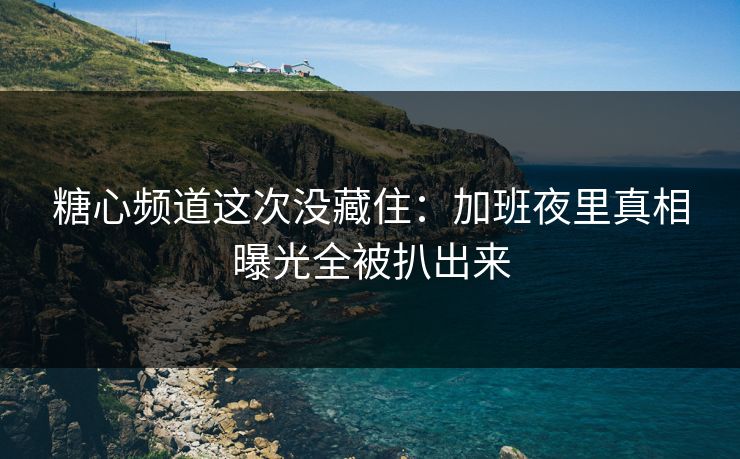 糖心频道这次没藏住：加班夜里真相曝光全被扒出来