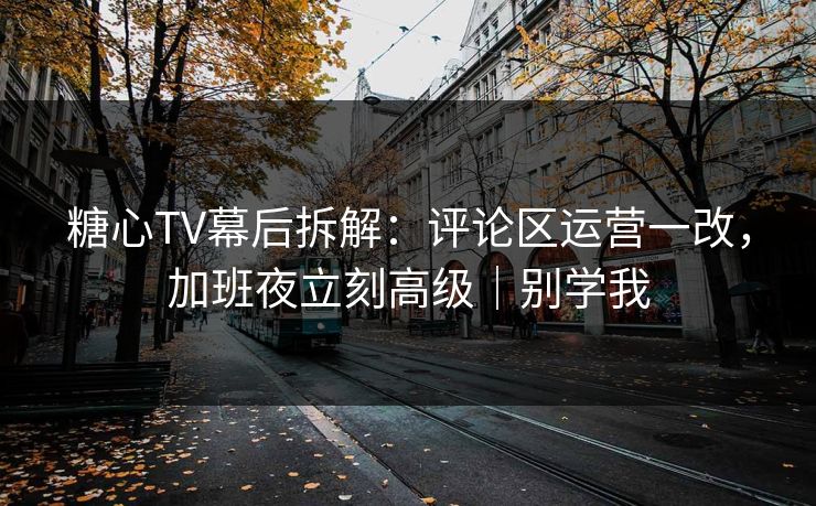 糖心TV幕后拆解：评论区运营一改，加班夜立刻高级｜别学我