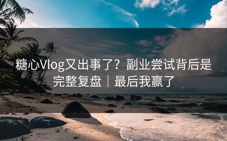 糖心Vlog又出事了？副业尝试背后是完整复盘｜最后我赢了