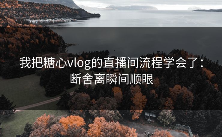 我把糖心vlog的直播间流程学会了：断舍离瞬间顺眼