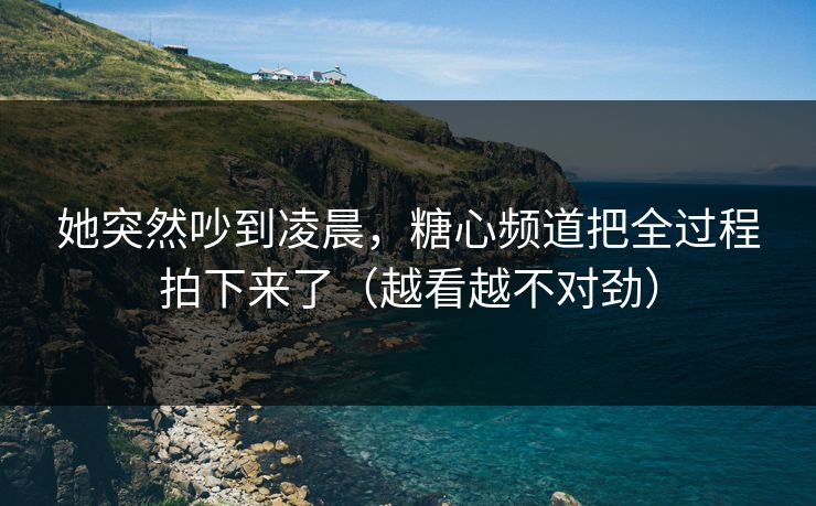 她突然吵到凌晨，糖心频道把全过程拍下来了（越看越不对劲）